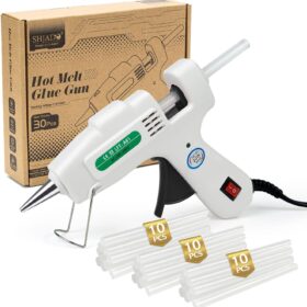 Mini Hot Glue Gun Kit with 30 Glue Sticks - Fast Heating DIY Craft Tool for Home Repairs, School Projects, & Arts (7mm)