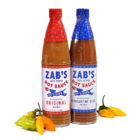 Zab's Hot Sauce Variety Pack - 2 Count Bundle Featuring Original & St. Augustine Style Datil Pepper Sauce - Gluten-Free, Small Batch, Sweet Heat for Pizza, Wings, and BBQ
