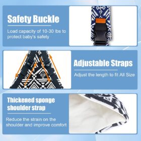 Ultra-Comfort Adjustable Baby Sling Carrier – Lightweight Newborn to Toddler Wrap (Supports 10-30 lbs, Black)
