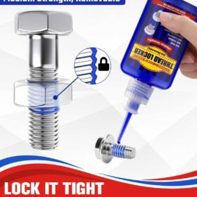 50ml Medium Strength Blue Threadlocker – Removable Anaerobic Thread Locking Glue for Bolts, Nuts & Fasteners – Vibration, Heat & Corrosion Resistant Automotive Sealant
