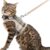 PUPTECK Escape Proof Cat Harness and Leash Set - Soft Mesh Vest for Cats, Small Dogs & Puppies - Plaid Beige, Large
