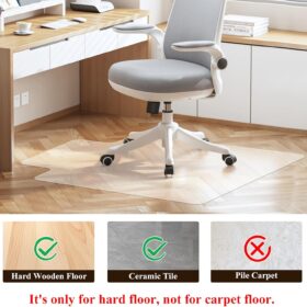 SHAREWIN 36" x 47" Heavy Duty Office Chair Mat for Hardwood Floors - Non-Slip, Odorless PVC Floor Protector for Desk Chairs