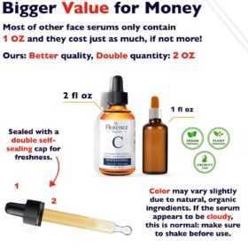Vitamin C Face Serum with Hyaluronic Acid – Anti-Aging Brightening Treatment for Dark Spots, Fine Lines & Wrinkles – 2 Fl Oz Vegan Formula