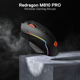 Redragon M810 Pro Wireless Gaming Mouse | 10,000 DPI, Tri-Mode Connection, 8 Programmable Buttons & RGB Backlit