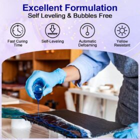 JANCHUN 16oz Crystal Clear Epoxy Resin Kit – Bubble-Free, Anti-Yellowing Casting Resin with Mixing Tools – Professional DIY Art Supply for Tumblers, Table Tops, Molds, and Jewelry