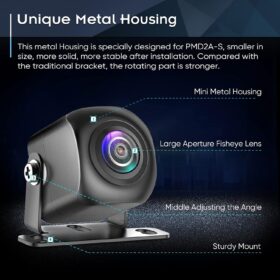 PixelMan PMD2A-S 1080P AHD Backup Camera - 170° Wide Angle, IP69 Waterproof Metal Rear View License Plate Camera for Cars, SUVs, Trucks & RVs