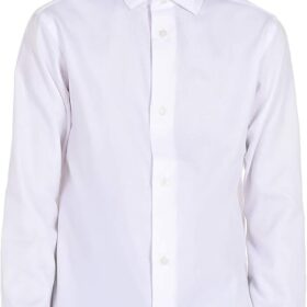 Calvin Klein Boys' Long Sleeve Sateen Dress Shirt - Classic Button-Down Formal Wear with Cuffs