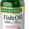 Nature's Bounty Fish Oil 1200 Mg - 200 Burpless Softgels - Omega-3 EPA & DHA Supplement for Heart Health - Mercury Free