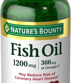 Nature's Bounty Fish Oil 1200 Mg - 200 Burpless Softgels - Omega-3 EPA & DHA Supplement for Heart Health - Mercury Free