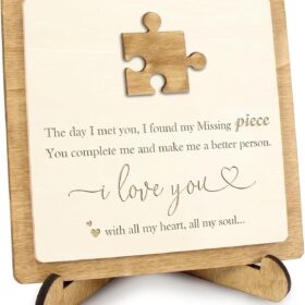 You Are My Missing Piece Wooden Sign | Romantic Puzzle Plaque for Couples – Sentimental Valentine’s Day, Anniversary, Birthday, or Wedding Gift for Him or Her
