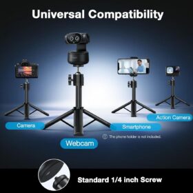 EMEET PIXY Dual-Camera AI-Powered PTZ Streaming Camera, 4K Webcam with Auto Tracking, PDAF Autofocus, Sony Sensor, 3-Mic Array, Wide-Angle Presets for Twitch, OBS, Content Creation & Remote Work