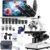 Trinocular Compound Microscope with HD Camera – 40X-5000X Magnification, 195 Achromatic Objective Lens, Dual Mechanical Stage, and Complete 50-Piece Lab Accessory Kit