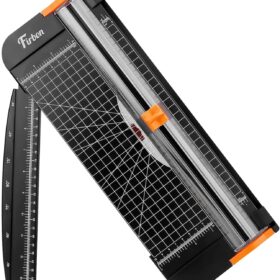 Firbon 12-Inch Titanium Paper Cutter – Heavy Duty A4 Guillotine Trimmer with Security Safeguard, Side Ruler, and Angle Grid for Crafts, Office, and Photos