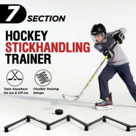 Elite Hockey Stickhandling Trainer – Adjustable 5 & 7-Section Slide Board for Puck Control, Speed & Coordination – Portable Foldable Skill Aid for Youth & Adult Players