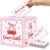 OWWOPATS Cherry Diaper Raffle Tickets & Box Set - 51Pcs 'She's The Cherry On Top' Baby Shower Game Kit with Pink Bow Design - Includes Raffle Box & 50 Double-Sided Entry Cards