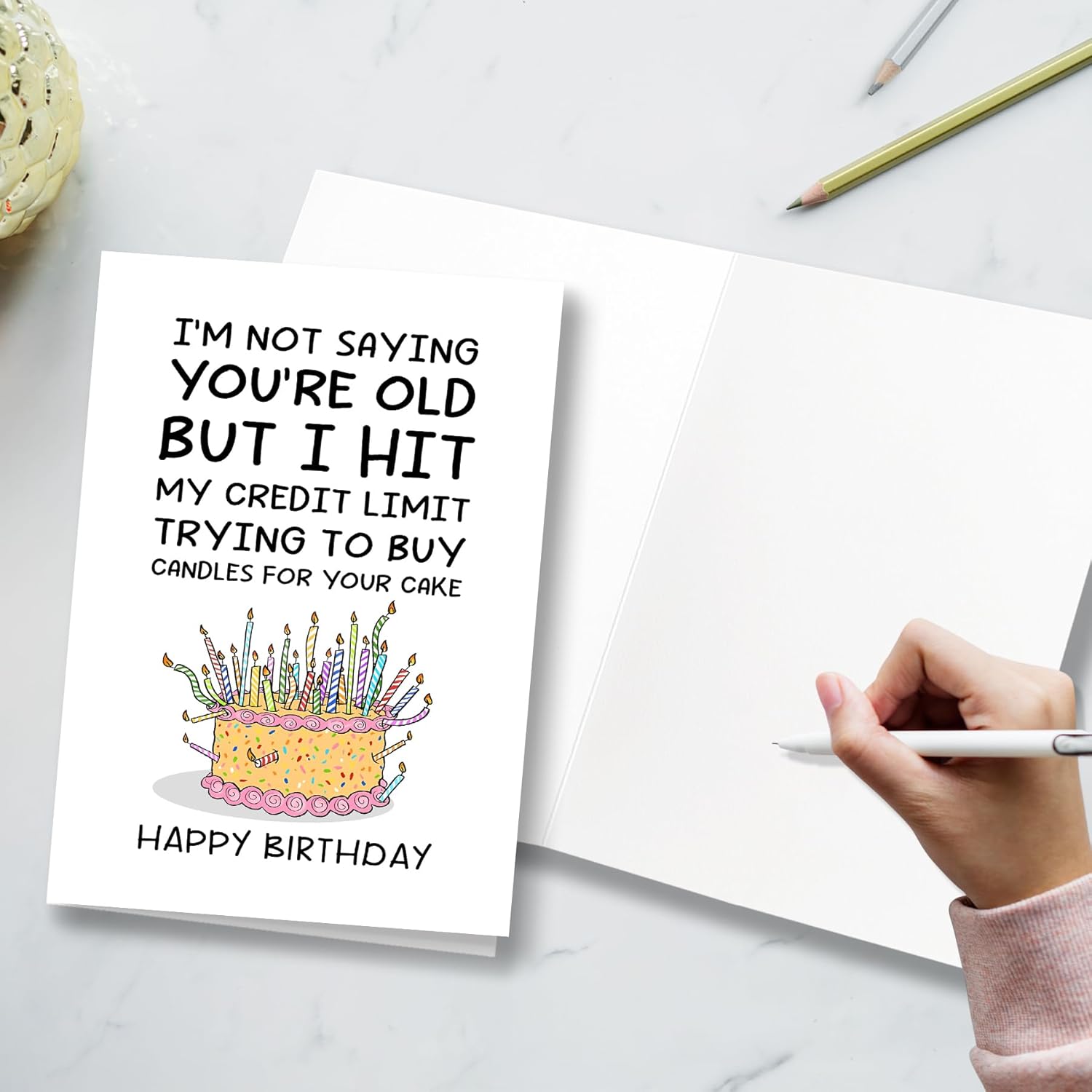 Funny Birthday Card for Men - Hit My Credit Limit Candles Joke - 5x7 Premium Heavy Cardstock Greeting Card for Dad, Husband, Brother