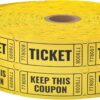 Methdic 2000-Count Golden Double Roll Raffle Tickets – 4 Color Vibrant Options for Events, Fundraisers, Classroom Rewards & Prizes