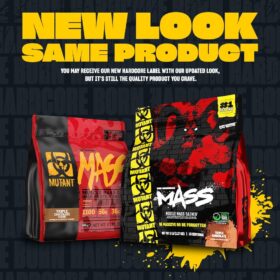 Mutant Mass Weight Gainer Protein Powder | 1100 Calories, 56g Protein & BCAAs for Muscle Building | Vanilla Ice Cream | 5lb Bulk Powder