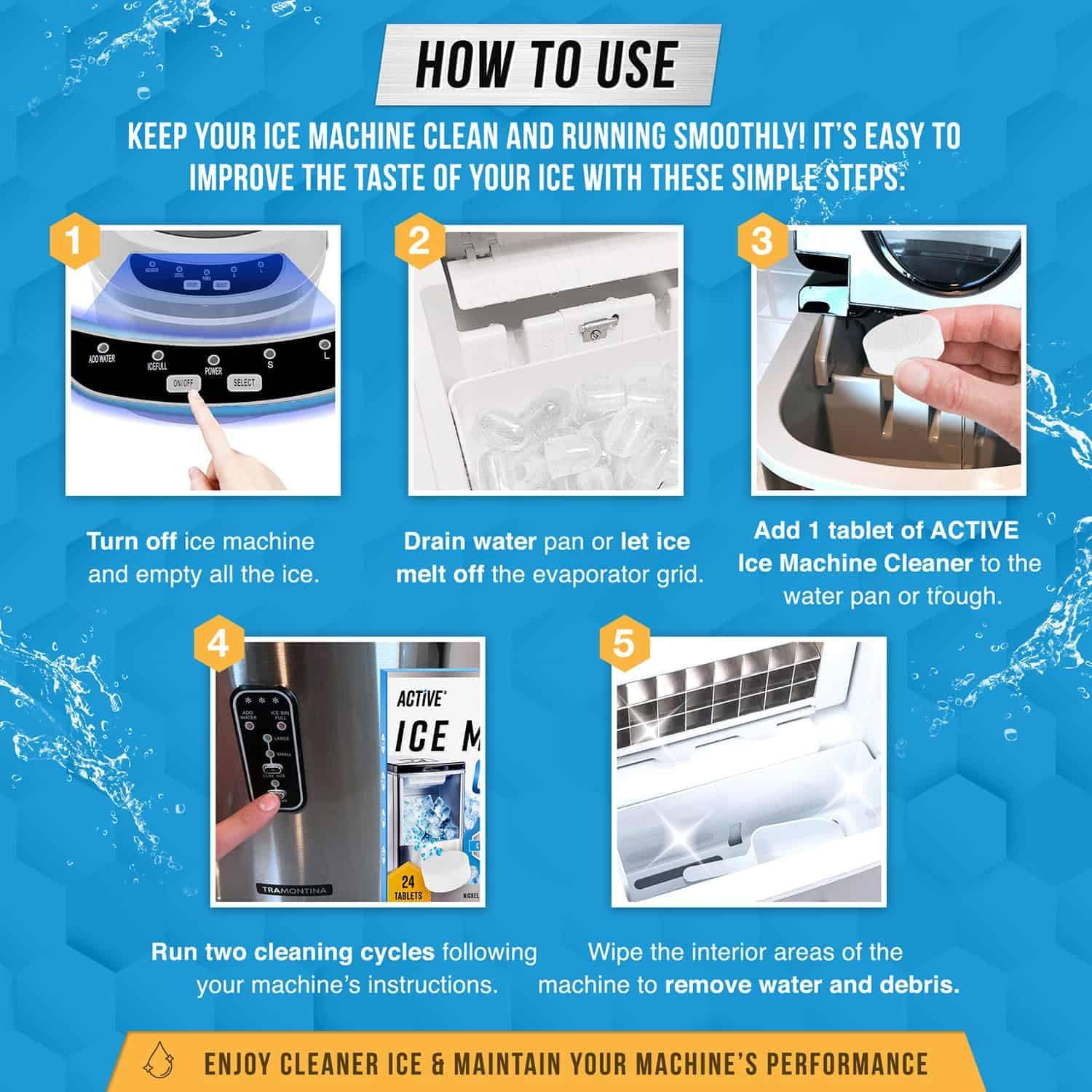 Ice Machine Cleaner and Descaler Tablets (24 Count) – Nickel-Safe Formula for Nugget, Countertop, and Portable Ice Makers – Compatible with GE, Opal, Frigidaire, and More