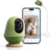 Monai 3K UHD Smart Baby Monitor with Camera and Audio - WiFi Baby Monitor with AI Cry Detection, No-Glow Night Vision, 32GB Storage, No Subscription Fees, Pan/Tilt/Zoom, Two-Way Audio
