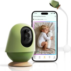 Monai 3K UHD Smart Baby Monitor with Camera and Audio - WiFi Baby Monitor with AI Cry Detection, No-Glow Night Vision, 32GB Storage, No Subscription Fees, Pan/Tilt/Zoom, Two-Way Audio