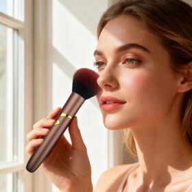 Electric Makeup Brush for Face – Portable USB Rechargeable Vibrating Cosmetic Tool for Seamless Liquid, Cream & Powder Blending