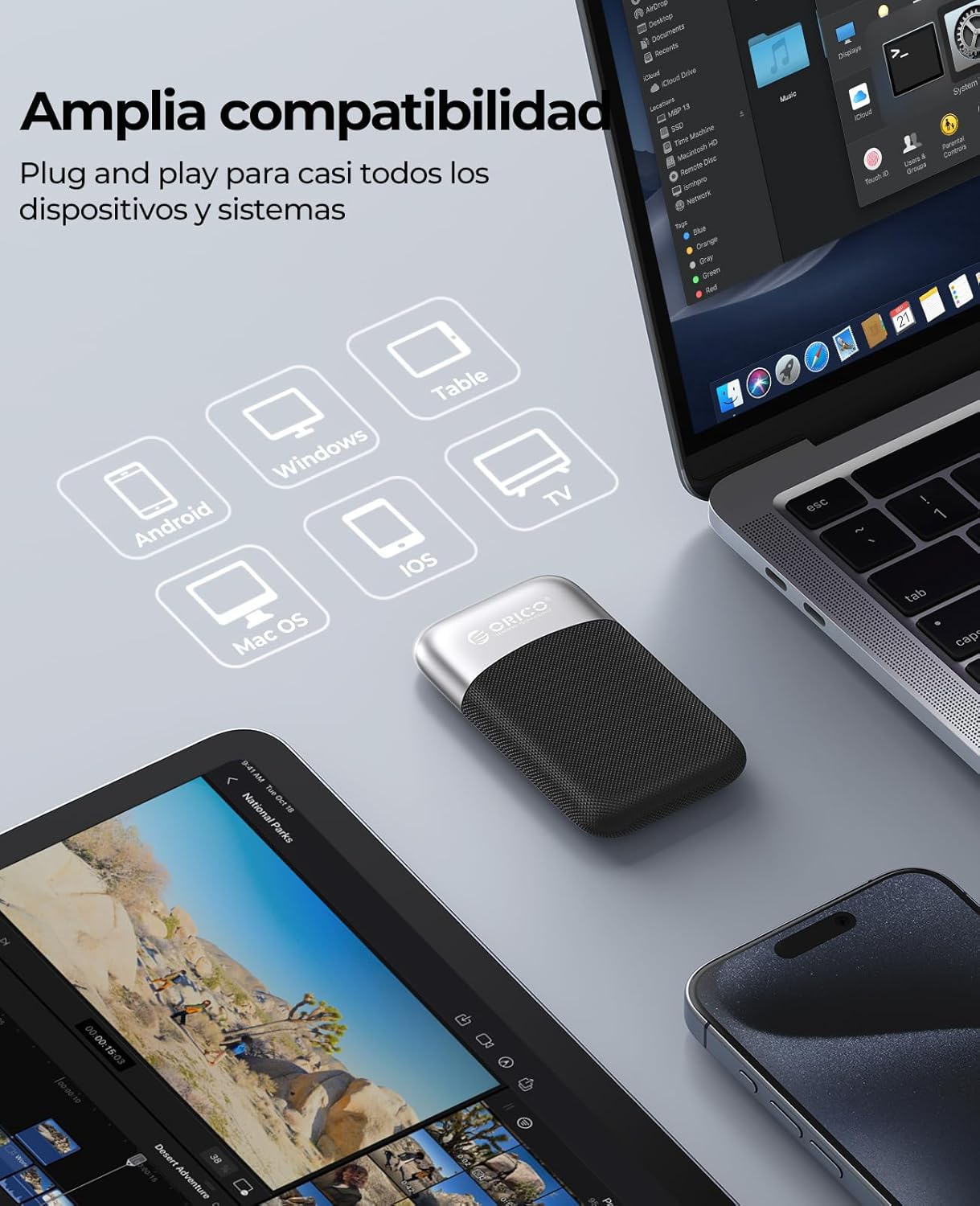 ORICO 512GB Portable External SSD - USB 3.2 Gen 2x2 up to 2000MB/s, Ultra-Fast Type-C Solid State Drive for Laptop, Smartphone, and Tablet (Model M20)