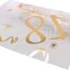 VICASKY Gold Foil Mesh Table Runner - 28 x 500cm Metallic Tulle Table Roll for 18th Birthday, Wedding, Anniversary & Party Dining Decor