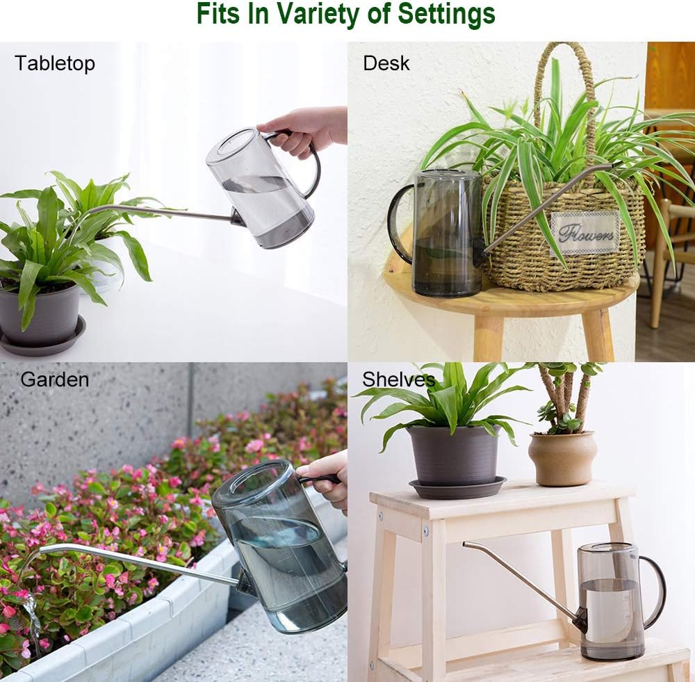 1 Liter Indoor Watering Can with Long Spout & Bonus Mister Bottle for House Plants, Succulents, and Bonsai