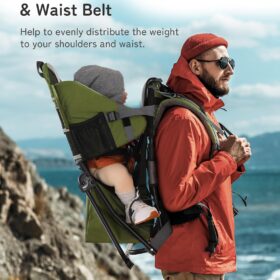 besrey Baby Backpack Carrier for Hiking – Lightweight, Foldable Toddler Carrier with Adjustable Safety Seat, Waist Support & Storage