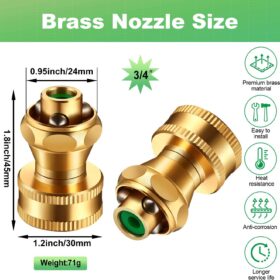 3-Pack Heavy Duty Brass Hose Nozzle – Adjustable Twist Garden Sprayer for Lawn, Car Wash & Cleaning