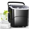 Antarctic Star 26lbs/Day Countertop Ice Maker - Self-Cleaning, 2 Ice Sizes, Ultra-Quiet for Home, Bar & Kitchen