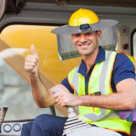 Solar Powered Hard Hat Fan with Sun Shade and Face Shield - Breathable Mesh Cooling Visor with Neck Protection for Construction, Fishing & Landscaping