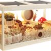 Prolee 24-Inch Hamster Cage with Lockable Top – Chew-Proof Wooden Habitat with Acrylic Viewing Panels for Gerbils & Small Animals