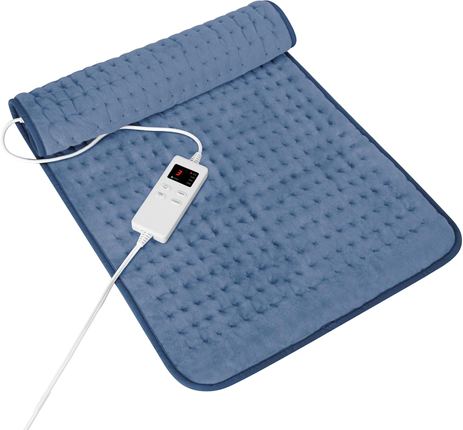 Vilicert Electric Heating Pad for Back Pain & Cramps - Fast Heating, 6 Temp Settings, Auto-Off, Ultra-Soft Machine Washable Heat Therapy for Neck, Shoulder, Menstrual Relief & Muscle Relaxation