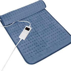 Vilicert Electric Heating Pad for Back Pain & Cramps - Fast Heating, 6 Temp Settings, Auto-Off, Ultra-Soft Machine Washable Heat Therapy for Neck, Shoulder, Menstrual Relief & Muscle Relaxation