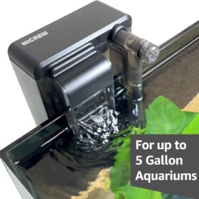 NICREW Slim Aquarium Filter – Ultra-Quiet 42 GPH HOB Power Filter for Nano Tanks, 3-5 Gallons