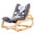 MallBest 3-in-1 Wooden Baby Rocker Chair with Double Cushions – Adjustable Infant to Toddler Rocking Seat with 5-Point Harness, Modern Grey Nursery Furniture