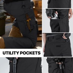 FREE SOLDIER Men's Tactical Ripstop Cargo Pants - Lightweight, Water-Resistant Work Hiking Trousers with Multi-Pockets