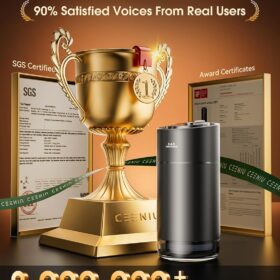 Ceeniu F26 Smart Car Air Freshener - Ultrasonic Mist Diffuser with Auto On/Off, Rechargeable Battery, and Natural Cologne Scent - Premium Aluminum Alloy Interior Accessory