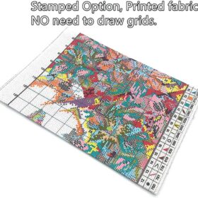 Awesocrafts Christmas Owls Cross Stitch Kit – Stamped Embroidery Set with Pattern, Needle, Thread & Instructions – DIY Holiday Sewing Crafts for Beginners & Adults