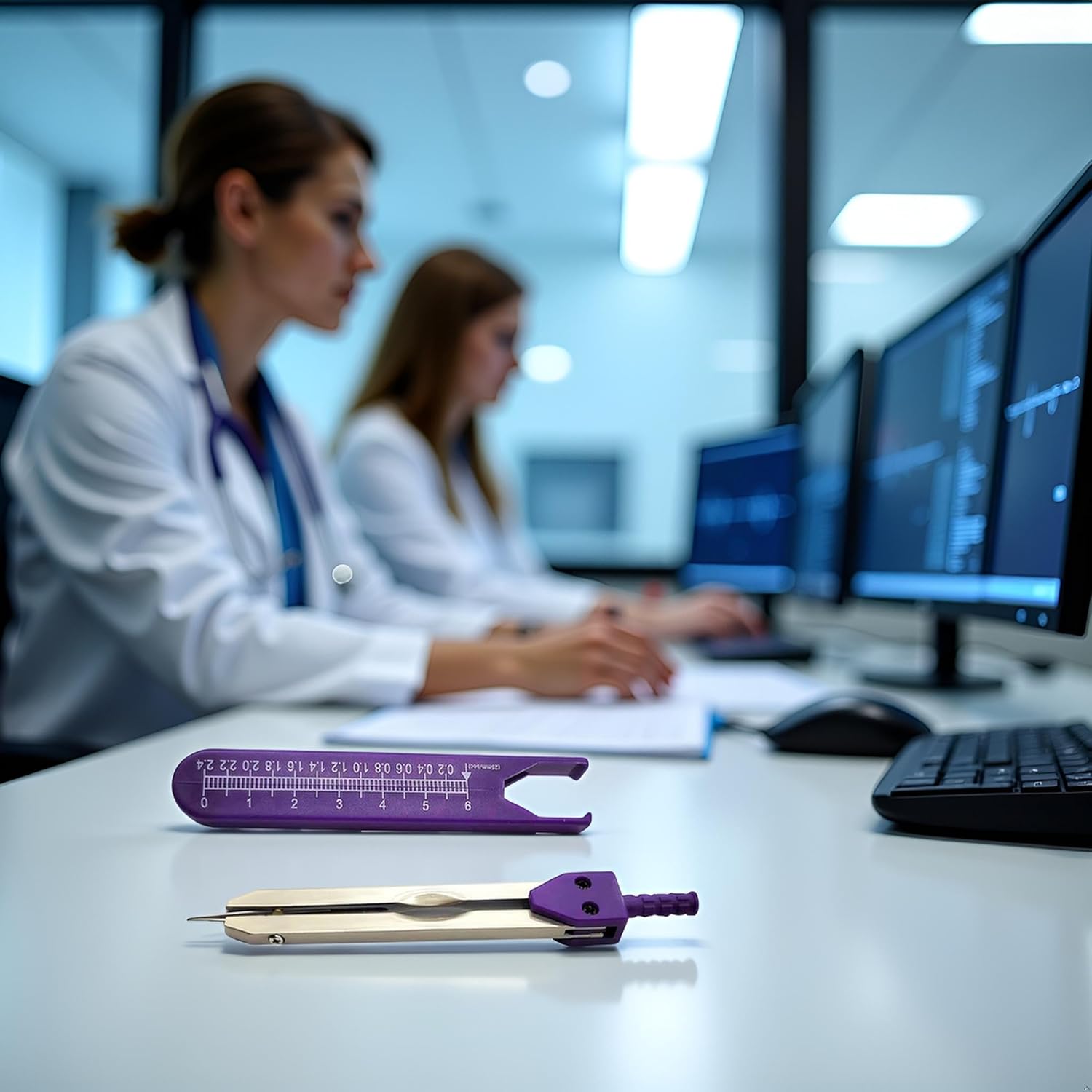 Purple EKG Calipers – Premium ECG Measurement Tool for Medical Professionals, Nurses, and Students