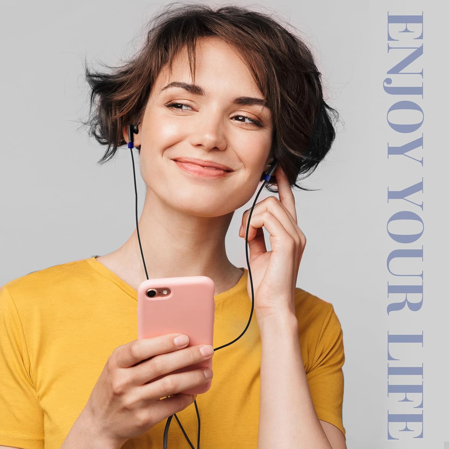 Kanayu 100-Pack Bulk Wired Earbuds – Individually Bagged 3.5mm Jack Headphones for Schools, Classrooms, Libraries & Travel (Dark Blue)