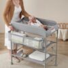 BEKA Baby Changing Table Station with Organizer & Adjustable Height - Portable, Folding & Waterproof Nursery Diaper Station