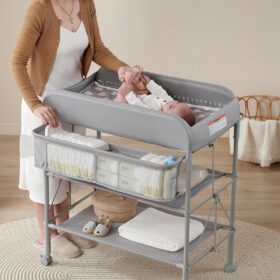 BEKA Baby Changing Table Station with Organizer & Adjustable Height - Portable, Folding & Waterproof Nursery Diaper Station