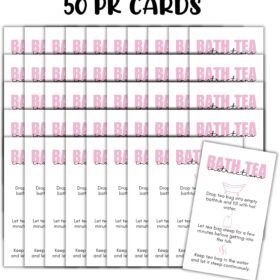 Bath Tea Bags Instruction Cards (50 Pack) – 2x3.5” Herbal Soak Care Insert Cards for DIY Bath Products, Gift Packaging, and Business Branding