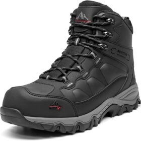 NORTIV 8 Men's Paladin-Steel Waterproof Work Boots - Slip Resistant Industrial Safety Shoes with Steel Toe