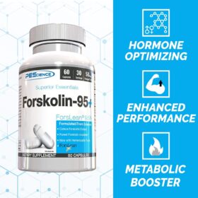 PEScience Forskolin-95+ | 95% Pure ForsLean Coleus Forskohlii Extract | 60 Veggie Capsules | Premium Weight Loss Support