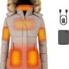 Genovega Women's Graphene Heated Jacket with 12V Fast Charge & 18400mAh Battery