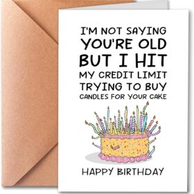 Funny Birthday Card for Men - Hit My Credit Limit Candles Joke - 5x7 Premium Heavy Cardstock Greeting Card for Dad, Husband, Brother